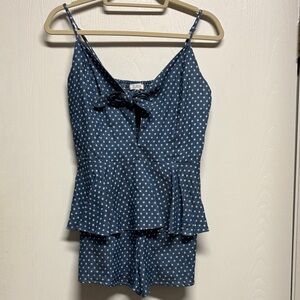 Blue Star Print Romper